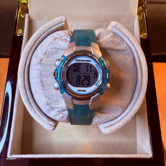 Marathon Digital Multifunction Sport Watch Teal/Silver, 34mm - Picture 1 of 4